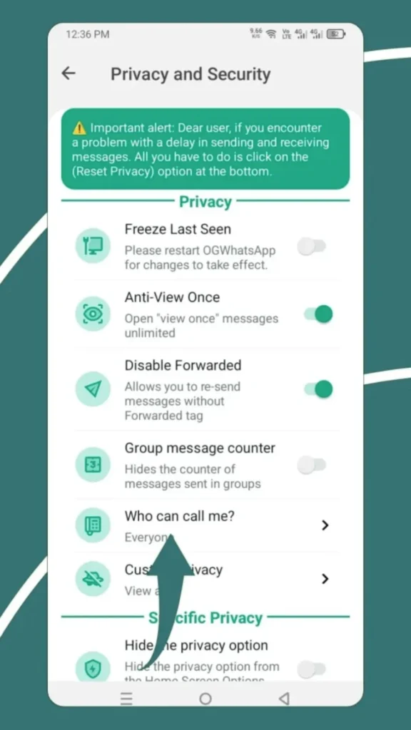 GB WhatsApp Privacy & Security screenshot
