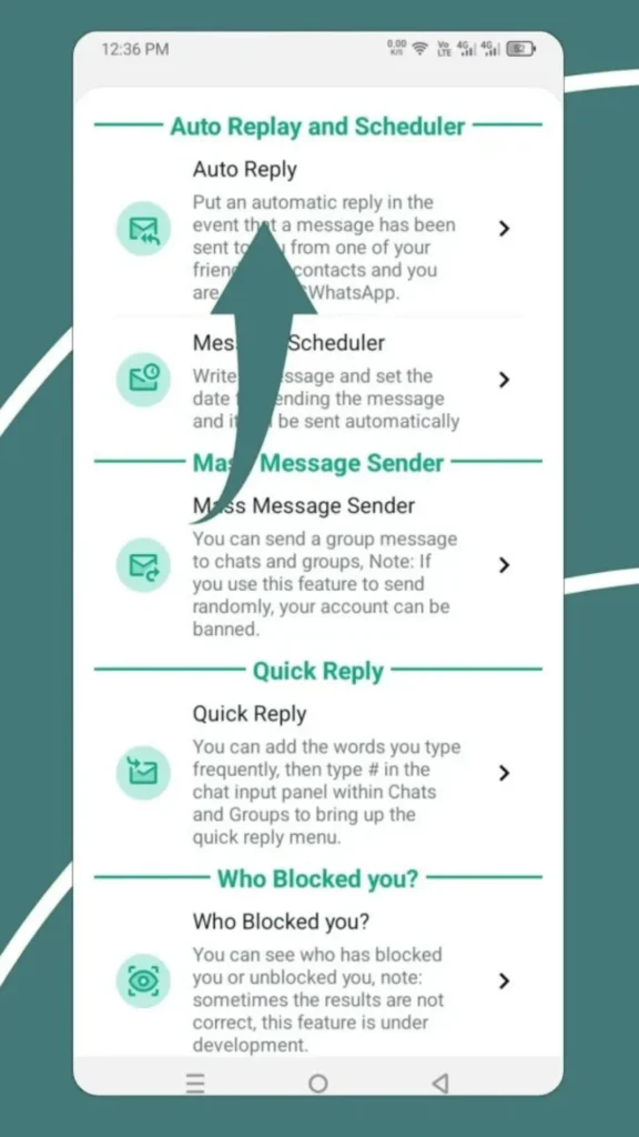 GB WhatsApp aut-reply screenshot