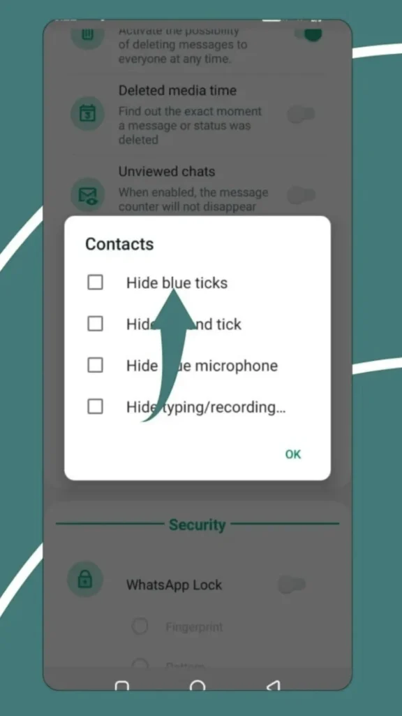 GB WhatsApp hide-blue ticks screenshot