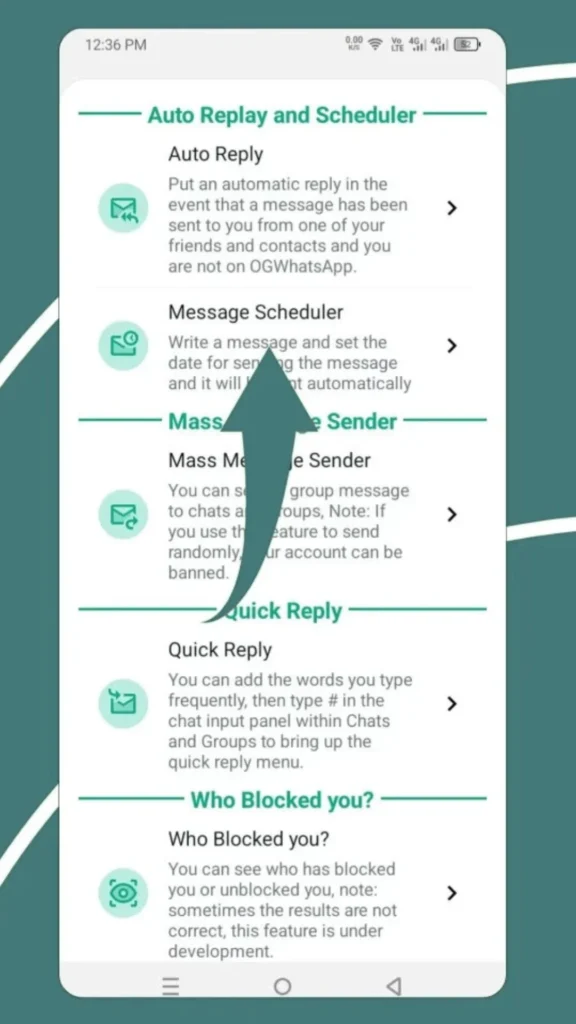 GB WhatsApp message scheduler screenshot